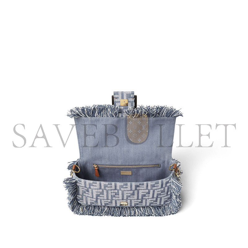 f**di baguette blue De*1m effect ff jacquard bag 8br600aut4f1sxq (27*15*6cm)